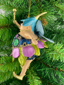 Hänger Baumschmuck Pummelelfe Figur "Dicke Elfe" Fee flieder-blau Weihnachten Ostern Frühling 15cm