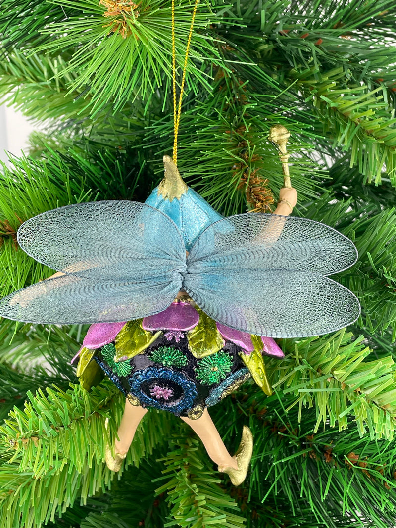 Hänger Baumschmuck Pummelelfe Figur "Dicke Elfe" Fee flieder-blau Weihnachten Ostern Frühling 15cm