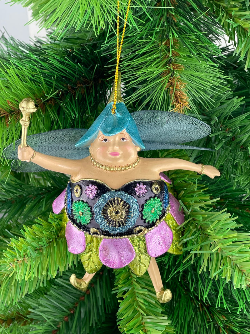 Hänger Baumschmuck Pummelelfe Figur "Dicke Elfe" Fee flieder-blau Weihnachten Ostern Frühling 15cm