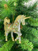 Christbaumschmuck Figur "Einhorn" Hänger mintgrün-gold Hänger 15 cm