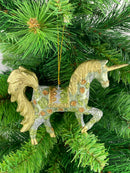 Christbaumschmuck Figur "Einhorn" Hänger mintgrün-gold Hänger 15 cm