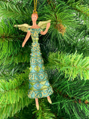 Christbaumschmuck Figur Engel grün türkis Hänger Baumschmuck 16cm