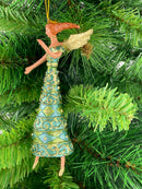 Christbaumschmuck Figur Engel grün türkis Hänger Baumschmuck 16cm