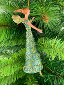 Christbaumschmuck Figur Engel grün türkis Hänger Baumschmuck 16cm