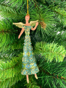 Christbaumschmuck Figur Engel grün türkis Hänger Baumschmuck 16cm