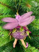 Pummelelfe Baumschmuck Figur "Dicke Elfe" Fee lila-grün Hänger Ostern Frühling Weihnachten 15cm