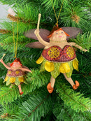 Pummelelfe Baumschmuck Figur "Dicke Elfe" Fee kupfer-grün-gold Hänger Ostern Frühling Weihnachten 15cm