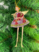 Christbaumschmuck Figur Engel mit Herz rosa Hänger Baumschmuck 12cm
