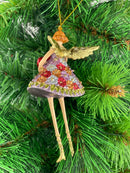 Christbaumschmuck Figur Engel mit Herz rosa Hänger Baumschmuck 12cm