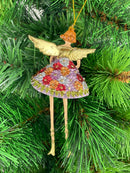 Christbaumschmuck Figur Engel mit Herz rosa Hänger Baumschmuck 12cm