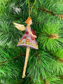 Christbaumschmuck Figur Engel mit Herz rosa Hänger Baumschmuck 12cm