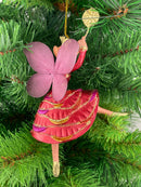 Figur Tänzerin Ballerina Elfe Baumschmuck rot-gold Ostern Frühling Weihnachten 15cm
