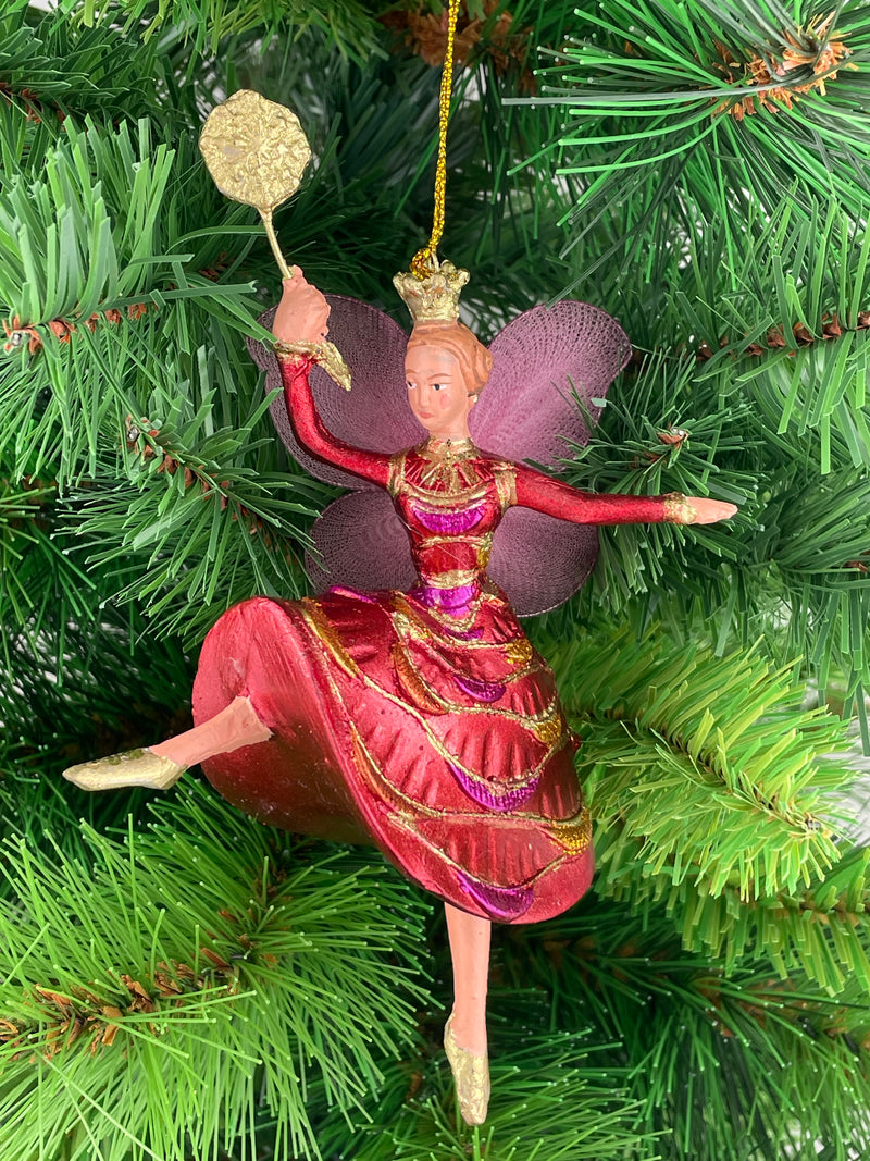 Figur Tänzerin Ballerina Elfe Baumschmuck rot-gold Ostern Frühling Weihnachten 15cm