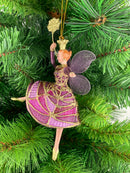 Figur Tänzerin Ballerina Elfe Baumschmuck rosa-lila Ostern Frühling Weihnachten 15cm