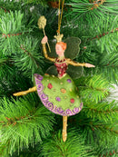 Figur Tänzerin Ballerina Elfe Baumschmuck grün-lila Ostern Frühling Weihnachten 15cm