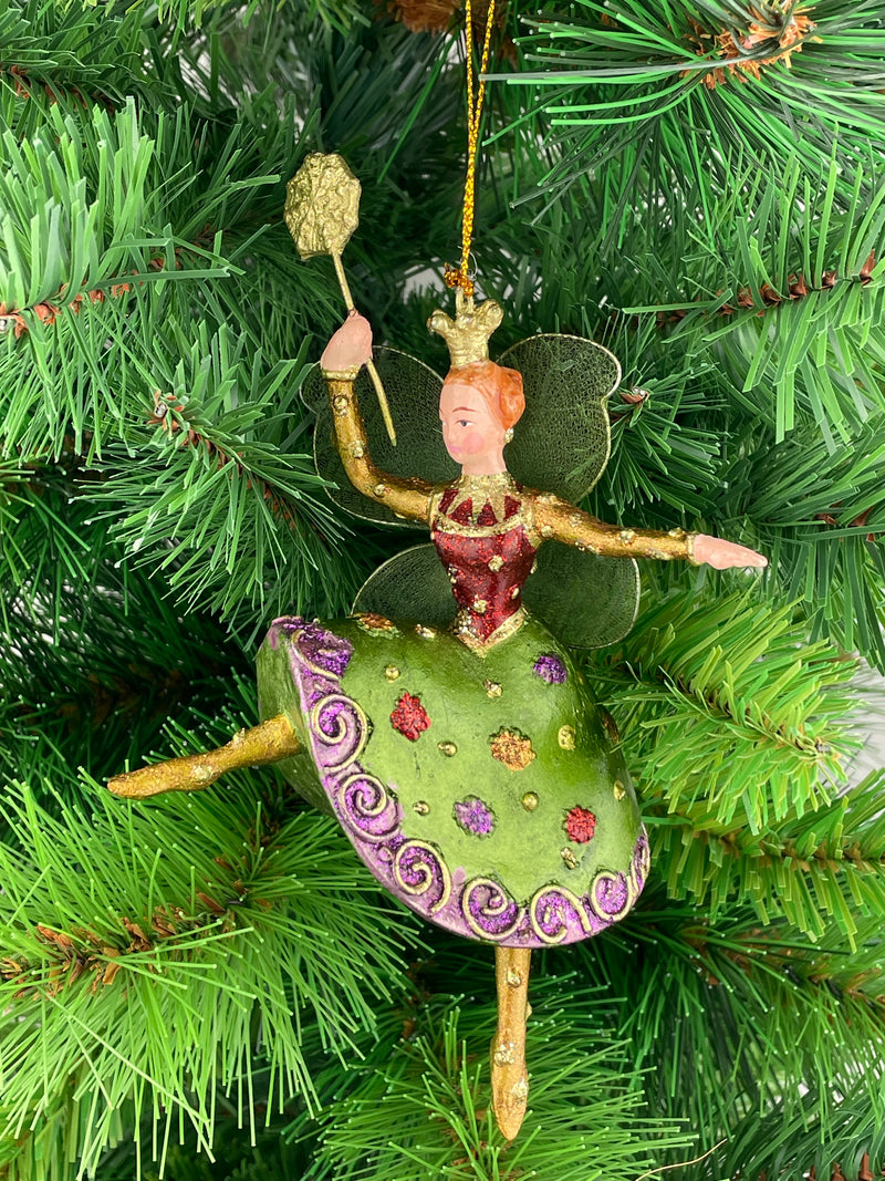 Figur Tänzerin Ballerina Elfe Baumschmuck grün-lila Ostern Frühling Weihnachten 15cm