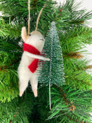 Christbaumschmuck Deko Hänger Maus mit Tannenbaum Weihnachten Filz 12cm