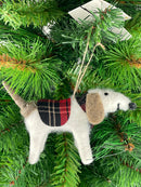 Christbaumschmuck Deko Hänger Hund Weihnachten aus Filz 12cm lang