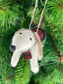 Christbaumschmuck Deko Hänger Hund Weihnachten aus Filz 12cm lang