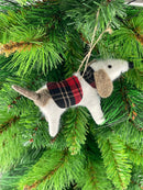 Christbaumschmuck Deko Hänger Hund Weihnachten aus Filz 12cm lang