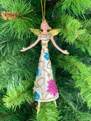 Christbaumschmuck Figur Engel weiß-türkis-pink Anhänger Ornament Baumschmuck 16cm