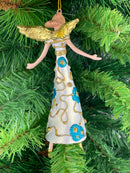 Christbaumschmuck Figur Engel weiß-türkis-pink Anhänger Ornament Baumschmuck 16cm