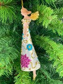 Christbaumschmuck Figur Engel weiß-türkis-pink Anhänger Ornament Baumschmuck 16cm