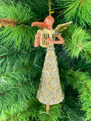 Christbaumschmuck Figur Engel mit Harfe silber gold Hänger Baumschmuck 16cm