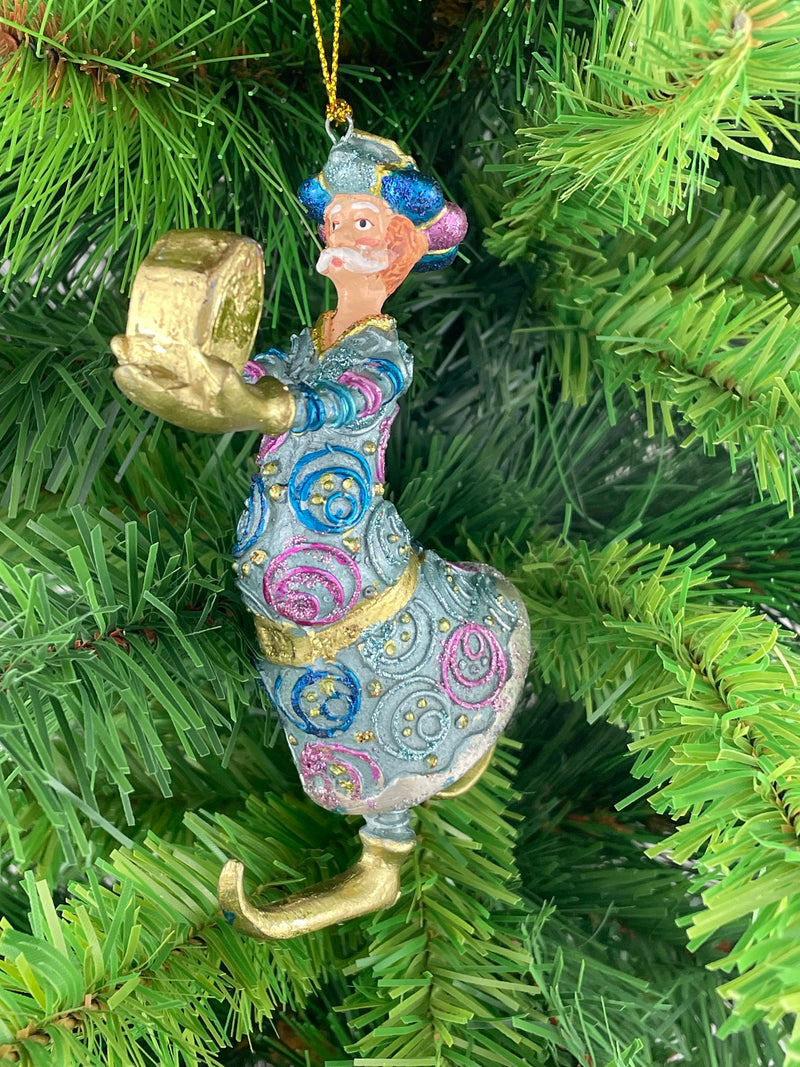 Christbaumschmuck Figur Wesir Geschenk Hänger Baumschmuck blau-gold 13 cm