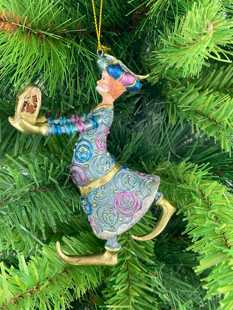 Christbaumschmuck Figur Wesir Geschenk Hänger Baumschmuck blau-gold 13 cm