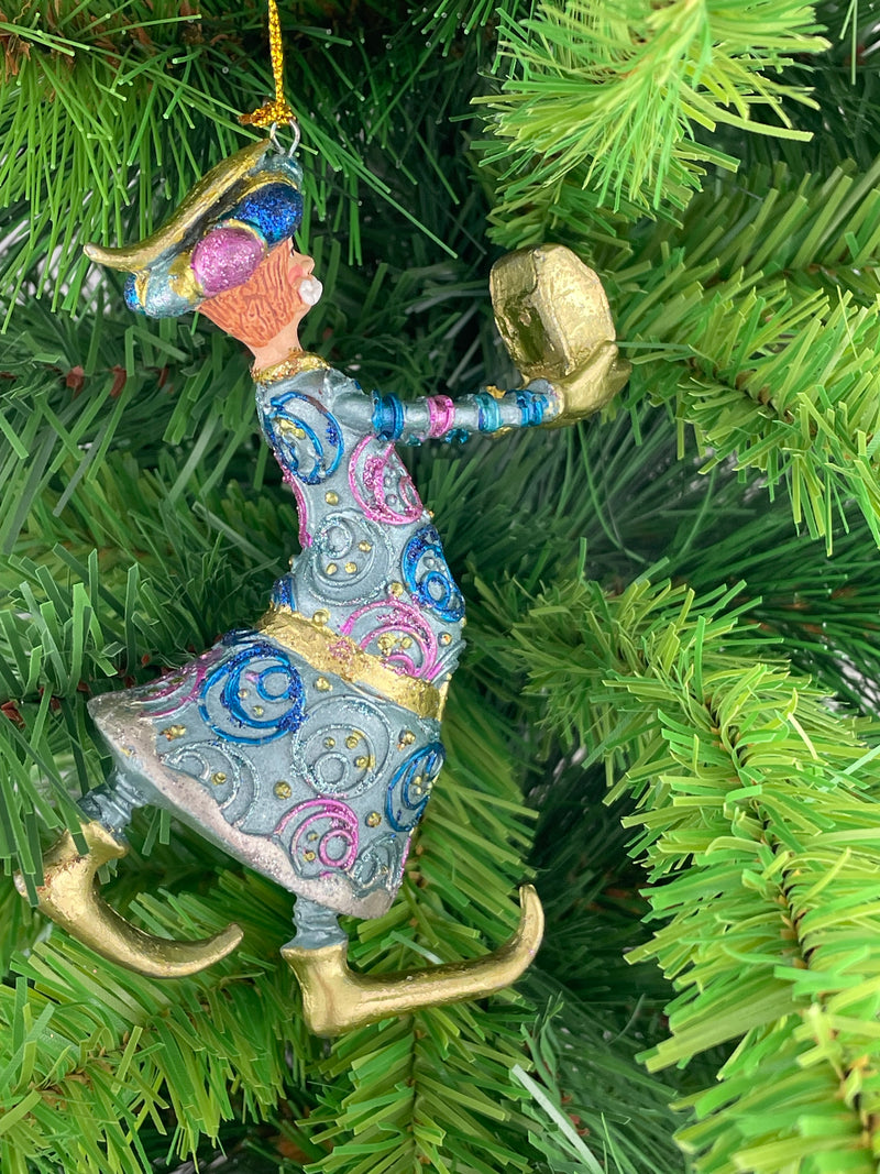Christbaumschmuck Figur Wesir Geschenk Hänger Baumschmuck blau-gold 13 cm