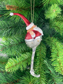 Weihnachtsmann Gabenträger Weihnachten Baumschmuck Figur Deko Anhänger Ornament Christbaumschmuck 18  cm Silber-rot mit Geschenk