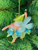 Pummelelfe Baumschmuck Figur Dicke Mini Elfe/Fee türkis-grün-gold Hänger Ostern Frühling Weihnachten 8cm