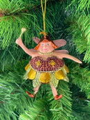 Pummelelfe Baumschmuck Figur Dicke Elfe mini Fee kupfer-gold-grün Hänger Ostern Frühling Weihnachten 8cm