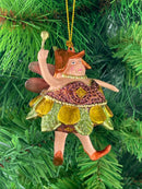 Pummelelfe Baumschmuck Figur Dicke Elfe mini Fee kupfer-gold-grün Hänger Ostern Frühling Weihnachten 8cm