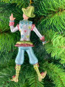 Christbaumschmuck Figur Harlekin Deko Hänger silber blau rosa grün 14cm