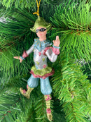 Christbaumschmuck Figur Harlekin Deko Hänger silber blau rosa grün 14cm