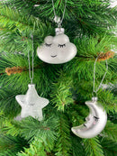Christbaumschmuck 3er Set Süße Träume Deko Hänger Mond Stern Wolke Kunststoff