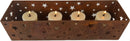 Schale Metallkasten rostfarben mit Sternen zum Befüllen Weihnachten Dekoration Tisch  Fensterbank rechteckig H/B/T 8/30/8 cm