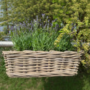 Balkonkasten Blumenschale Rattangeflecht Rattan Pflanzgefäß Blumenkasten rechteckig H/T/B: 15/21/46cm