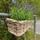 Balkonkasten Blumenschale Rattangeflecht Rattan Pflanzgefäß Blumenkasten rechteckig H/T/B: 15/21/46cm