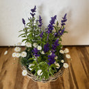 Pflanzschale Blumenschale Rattangeflecht Pflanzgefäß rund niedrig Rattan-Umrandung 18cm hoch 40cm Durchmesser