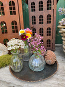 Glasvase AGNAR Vase Blumenvase Pressglas Rillen klein transparent H/dia: 9/9cm