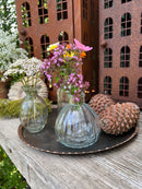 Glasvase AGNAR Vase Blumenvase Pressglas Rillen klein transparent H/dia: 9/9cm