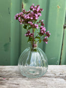 Glasvase AGNAR Vase Blumenvase Pressglas Rillen klein transparent H/dia: 9/9cm