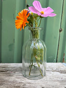 Glasvase TRAIO Vase Blumenvase Pressglas Rillen klein transparent H/dia: 14/7,5cm