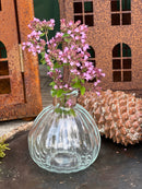 Glasvase AGNAR Vase Blumenvase Pressglas Rillen klein transparent H/dia: 9/9cm