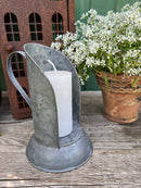 Kerzenhalter URBAN aus Blech Rückwand vintage shabby rustikal mit Griff H/B/T: 22/14,5/11cm