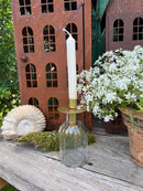 Kerzenhalter für Flaschen Flaschenkerzenhalter Halter für Kerzen in matt goldfarben aus Metall fairtrade H/B/T: 8/8/8cm