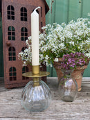 Glasvase AGNAR Vase Blumenvase Pressglas Rillen klein transparent H/dia: 9/9cm